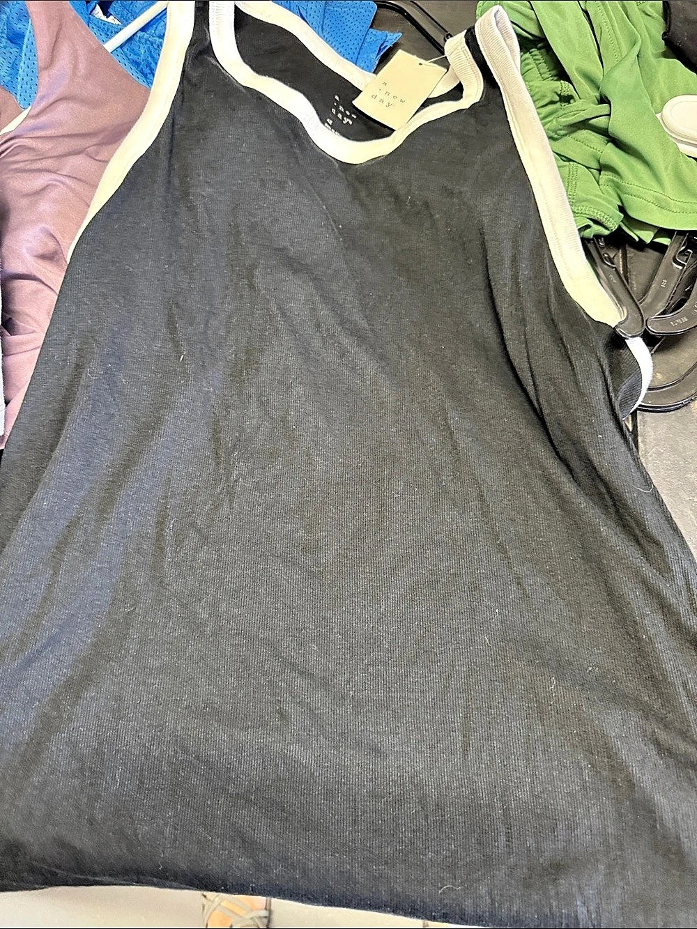 a new day Contrast Trim Tank Top in Black & White NWT